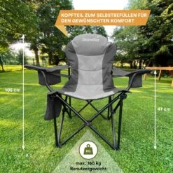 Skandika Relax Comfort Campingstoel - Campingstoel Opvouwbaar - Comfortabele Klapstoel Met Drinkhouder En Koelvak, Tot Max. 160 Kg, Opvouwbaar, Lichtgewicht | Vouwstoel Voor Kamperen, Camping, Festival, Vissen – Grijs -Buitenkampeer Winkel 1200x1200 178
