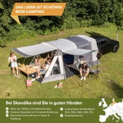 Skandika Pitea XL UP Tent – Koepeltenten - Autotent – 4 Persoons Campingtent Voor SUV, Caddy, Auto, CUV – Vrijstaand – Met/zonder Slaapcabine – Max. Stahoogte 200 Cm – Waterdicht Met 3000mm Waterkolom - 515 X 300 X 200 Cm (LxBxH) – Kamperen - Grijs 14 Skandika Pitea XL UP Tent – Koepeltenten - Autotent – 4 Persoons Campingtent Voor SUV, Caddy, Auto, CUV – Vrijstaand – Met/zonder Slaapcabine – Max. Stahoogte 200 Cm – Waterdicht Met 3000mm Waterkolom - 515 X 300 X 200 Cm (LxBxH) – Kamperen - Grijs -Buitenkampeer Winkel 1200x1200 477