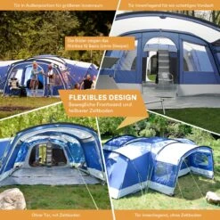 Skandika Nimbus Sleeper 12 Tent – Koepeltenten – 12 Persoons Familietent - Campingtent – Muggengaas – Sleeper Technology (3 Extra Donkere Slaapcabines) – 760 X 630 X 215 Cm (LxBxH) – 5000 Mm Waterkolom – Camping, Tuin – Kamperen – Blauw/wit 18 Skandika Nimbus Sleeper 12 Tent – Koepeltenten – 12 Persoons Familietent - Campingtent – Muggengaas – Sleeper Technology (3 Extra Donkere Slaapcabines) – 760 X 630 X 215 Cm (LxBxH) – 5000 Mm Waterkolom – Camping, Tuin – Kamperen – Blauw/wit -Buitenkampeer Winkel 1200x1200 493