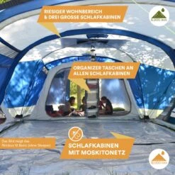 Skandika Nimbus Sleeper 12 Tent – Koepeltenten – 12 Persoons Familietent - Campingtent – Muggengaas – Sleeper Technology (3 Extra Donkere Slaapcabines) – 760 X 630 X 215 Cm (LxBxH) – 5000 Mm Waterkolom – Camping, Tuin – Kamperen – Blauw/wit 19 Skandika Nimbus Sleeper 12 Tent – Koepeltenten – 12 Persoons Familietent - Campingtent – Muggengaas – Sleeper Technology (3 Extra Donkere Slaapcabines) – 760 X 630 X 215 Cm (LxBxH) – 5000 Mm Waterkolom – Camping, Tuin – Kamperen – Blauw/wit -Buitenkampeer Winkel 1200x1200 494