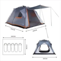 Where Tomorrow Gezinstent Met Zonnendak 300X395X200 Cm- Grijs - 5 Persoons -Buitenkampeer Winkel 1200x1200 517