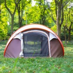Fly Lab Luxe Pop Up Tent - Kampeer Tent - Grijs/Oranje - 4 Persoons -Buitenkampeer Winkel 1200x1200 523