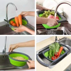 Buxibo - 3-Delige Keuken Vergiet Set Inklapbaar Groen/Grijs 37 Buxibo - 3-Delige Keuken Vergiet Set Inklapbaar Groen/Grijs -Buitenkampeer Winkel 1200x1200 584