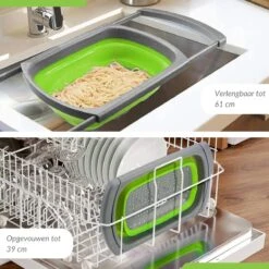 Buxibo - 3-Delige Keuken Vergiet Set Inklapbaar Groen/Grijs 41 Buxibo - 3-Delige Keuken Vergiet Set Inklapbaar Groen/Grijs -Buitenkampeer Winkel 1200x1200 585