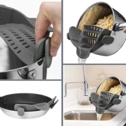 SensaHome- Siliconen Vergiet - Keuken Afgietdeksel - Afgiethulp - Siliconen - BPA Vrij - Grijs 26 SensaHome- Siliconen Vergiet - Keuken Afgietdeksel - Afgiethulp - Siliconen - BPA Vrij - Grijs -Buitenkampeer Winkel 1200x1200 599