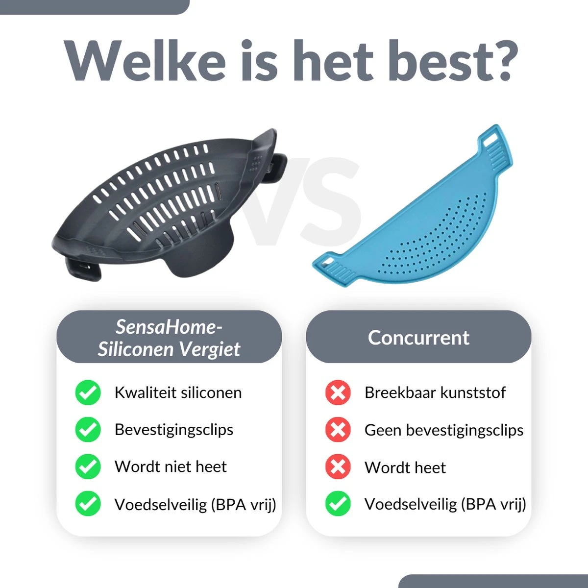 SensaHome- Siliconen Vergiet - Keuken Afgietdeksel - Afgiethulp - Siliconen - BPA Vrij - Grijs 13 SensaHome- Siliconen Vergiet - Keuken Afgietdeksel - Afgiethulp - Siliconen - BPA Vrij - Grijs - Afbeelding 11