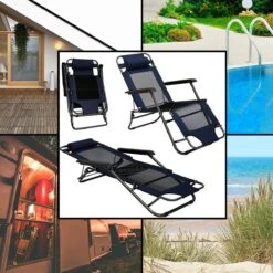 Ligstoel 155x60cm - Opvouwbaar Campingstoel Ligbed Strandstoel Tuinstoel Vouwligstoel Blauw -Buitenkampeer Winkel 1200x1200 69