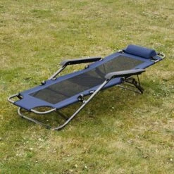 Ligstoel 155x60cm - Opvouwbaar Campingstoel Ligbed Strandstoel Tuinstoel Vouwligstoel Blauw -Buitenkampeer Winkel 1200x1200 72