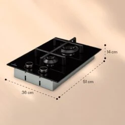 Illuminosa Domino Gaskookplaat 2-pits Sabaf Branders Glaskeramiek -Buitenkampeer Winkel 1200x1200 825