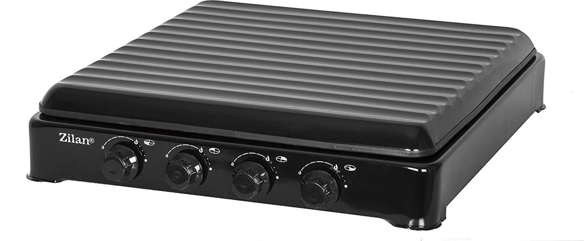 Zilan - Gas Kooktoestel 4 Pits - Campingkooktoestel - Gaskookplaat - Zwart 4 Zilan - Gas Kooktoestel 4 Pits - Campingkooktoestel - Gaskookplaat - Zwart - Afbeelding 2