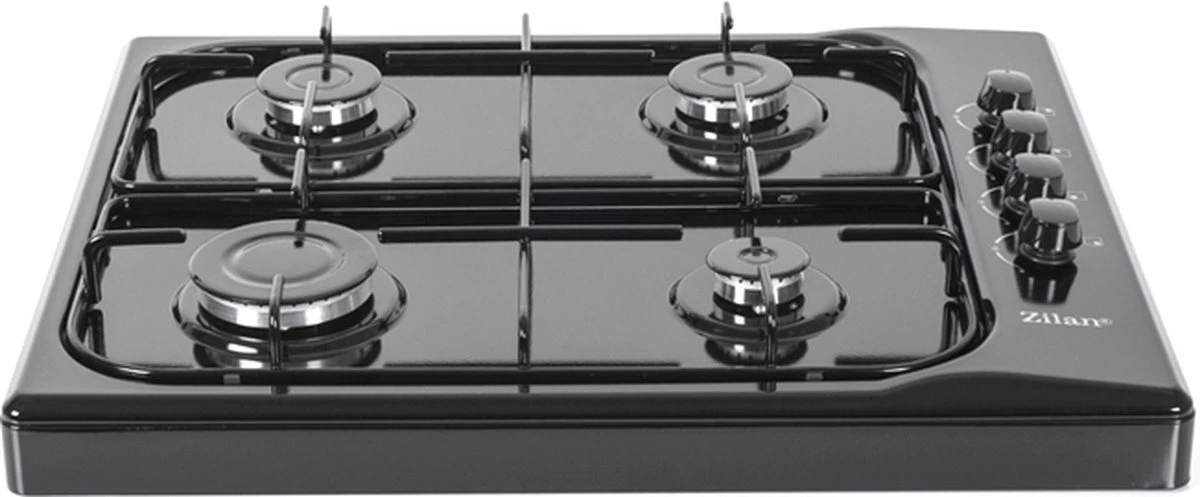 Zilan - Vrijstaande Gaskookplaat - 4 Branders - Gaskooktoestel 4 Pits - Zwart - Roestbestendig 4 Zilan - Vrijstaande Gaskookplaat - 4 Branders - Gaskooktoestel 4 Pits - Zwart - Roestbestendig - Afbeelding 2
