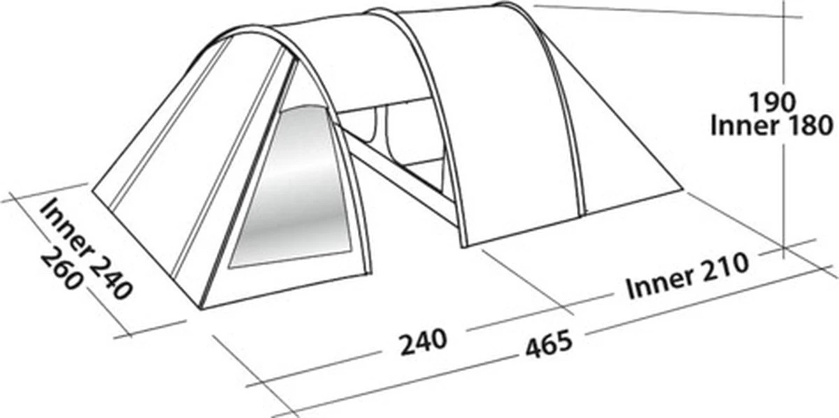 Easy Camp Tunneltent 4-persoons Galaxy 400 Staalgrijs En Blauw 4 Easy Camp Tunneltent 4-persoons Galaxy 400 Staalgrijs En Blauw - Afbeelding 3