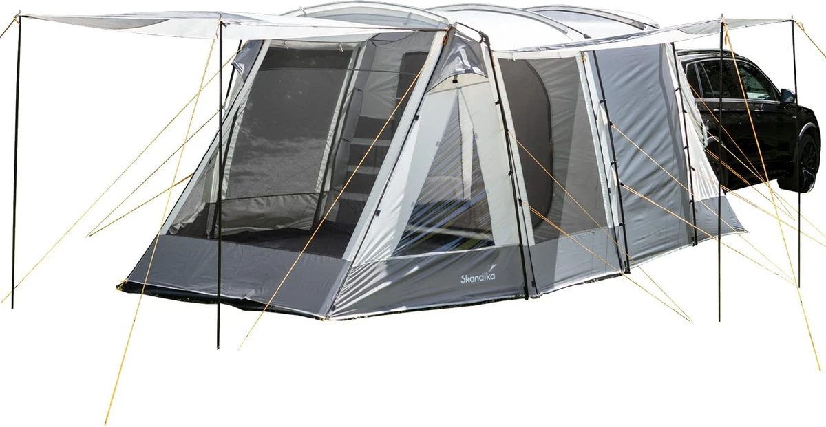 Skandika Pitea XL UP Tent – Koepeltenten - Autotent – 4 Persoons Campingtent Voor SUV, Caddy, Auto, CUV – Vrijstaand – Met/zonder Slaapcabine – Max. Stahoogte 200 Cm – Waterdicht Met 3000mm Waterkolom - 515 X 300 X 200 Cm (LxBxH) – Kamperen - Grijs 3 Skandika Pitea XL UP Tent – Koepeltenten - Autotent – 4 Persoons Campingtent Voor SUV, Caddy, Auto, CUV – Vrijstaand – Met/zonder Slaapcabine – Max. Stahoogte 200 Cm – Waterdicht Met 3000mm Waterkolom - 515 X 300 X 200 Cm (LxBxH) – Kamperen - Grijs