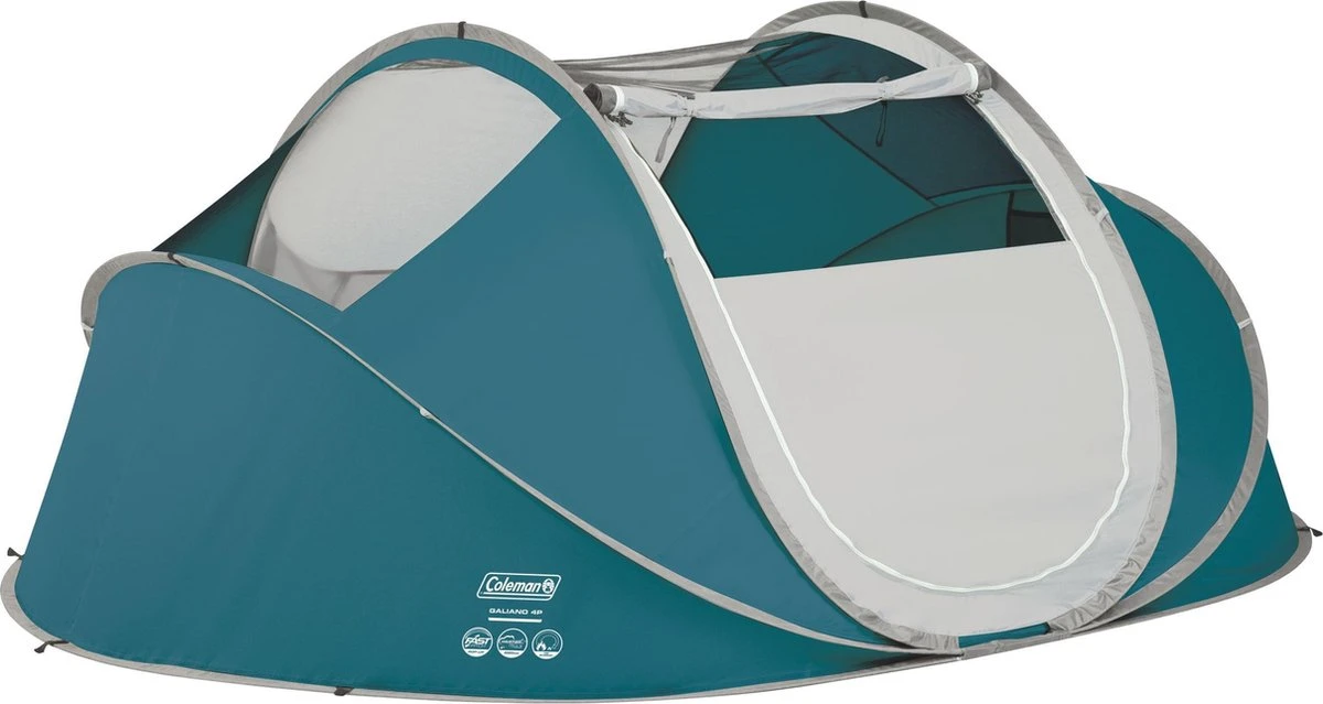 Coleman Galiano 4 Pop-up Tent - 4-Persoons - Blauw/Wit 3 Coleman Galiano 4 Pop-up Tent - 4-Persoons - Blauw/Wit