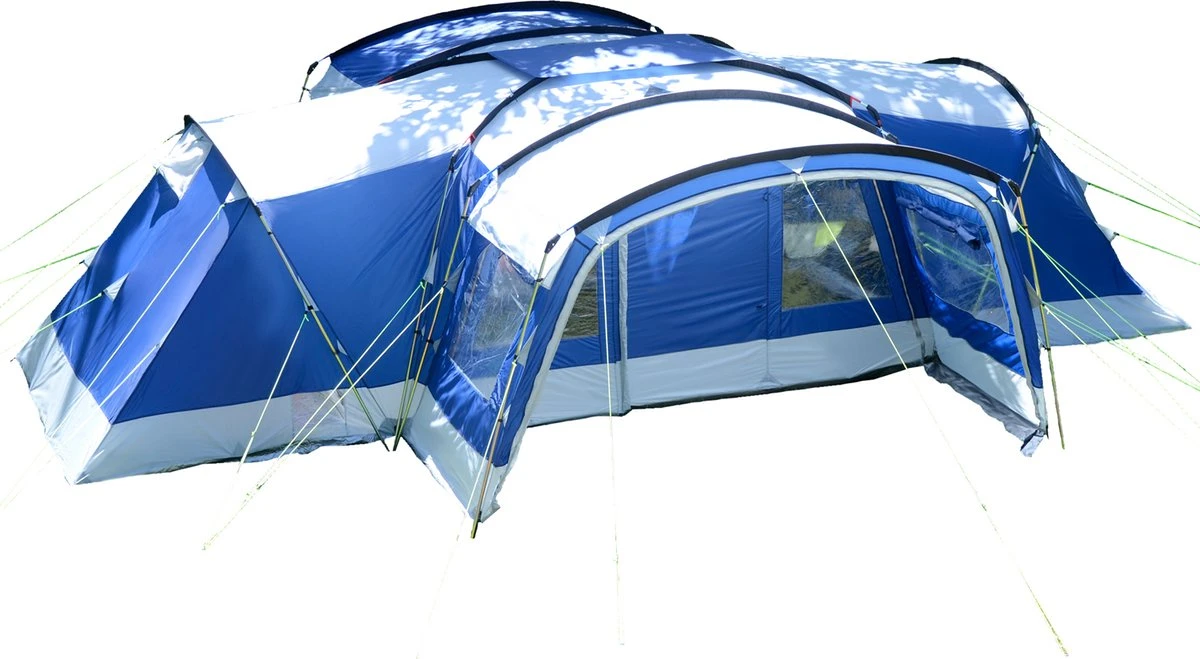 Skandika Nimbus Sleeper 12 Tent – Koepeltenten – 12 Persoons Familietent - Campingtent – Muggengaas – Sleeper Technology (3 Extra Donkere Slaapcabines) – 760 X 630 X 215 Cm (LxBxH) – 5000 Mm Waterkolom – Camping, Tuin – Kamperen – Blauw/wit 3 Skandika Nimbus Sleeper 12 Tent – Koepeltenten – 12 Persoons Familietent - Campingtent – Muggengaas – Sleeper Technology (3 Extra Donkere Slaapcabines) – 760 X 630 X 215 Cm (LxBxH) – 5000 Mm Waterkolom – Camping, Tuin – Kamperen – Blauw/wit
