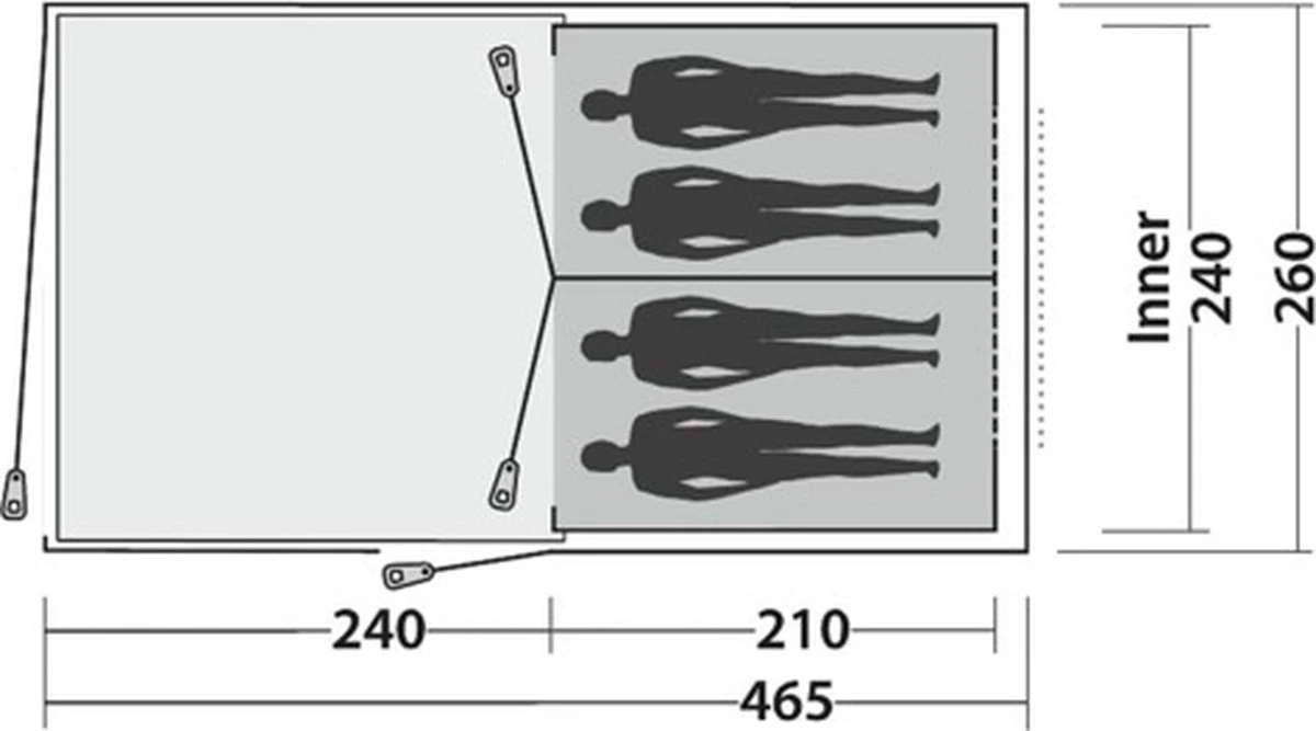 Easy Camp Tunneltent 4-persoons Galaxy 400 Staalgrijs En Blauw 3 Easy Camp Tunneltent 4-persoons Galaxy 400 Staalgrijs En Blauw - Afbeelding 2