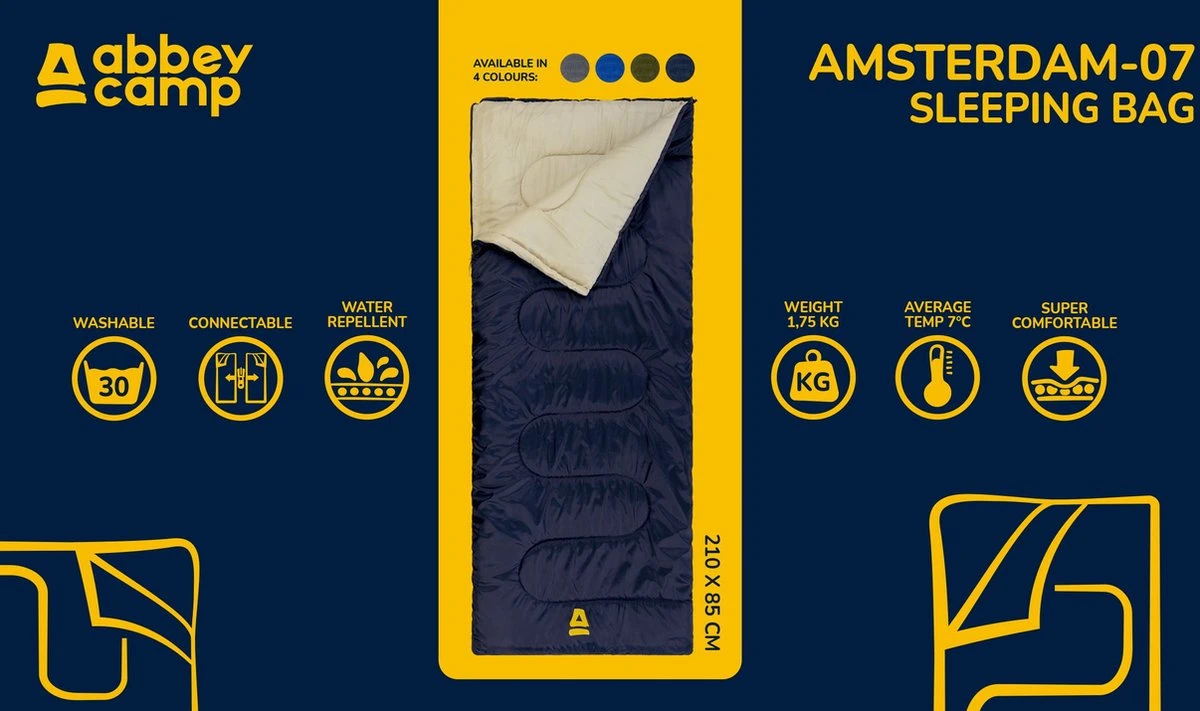 Abbey Camp Slaapzak Amsterdam-07 - Dekenmodel - 210 X 85 Cm - Groen 8 Abbey Camp Slaapzak Amsterdam-07 - Dekenmodel - 210 X 85 Cm - Groen - Afbeelding 6