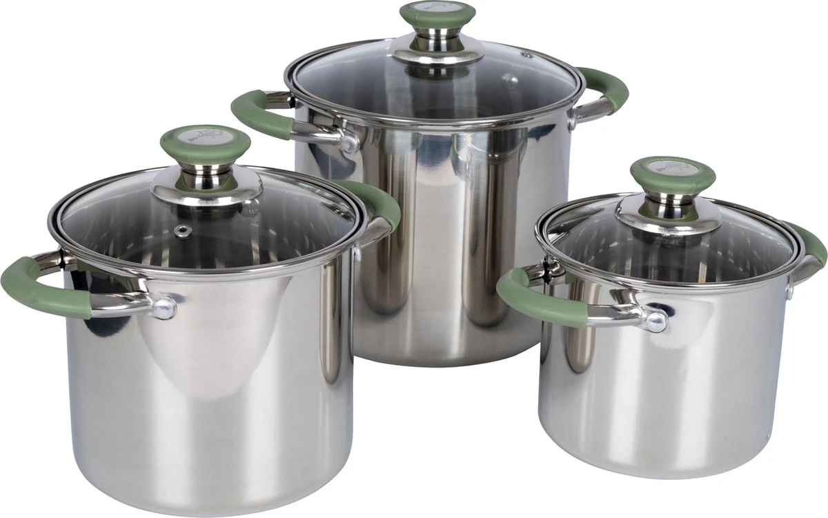 Bo-Camp - Pannenset - Elan Plus - 3-Delig - RVS 3 Bo-Camp - Pannenset - Elan Plus - 3-Delig - RVS
