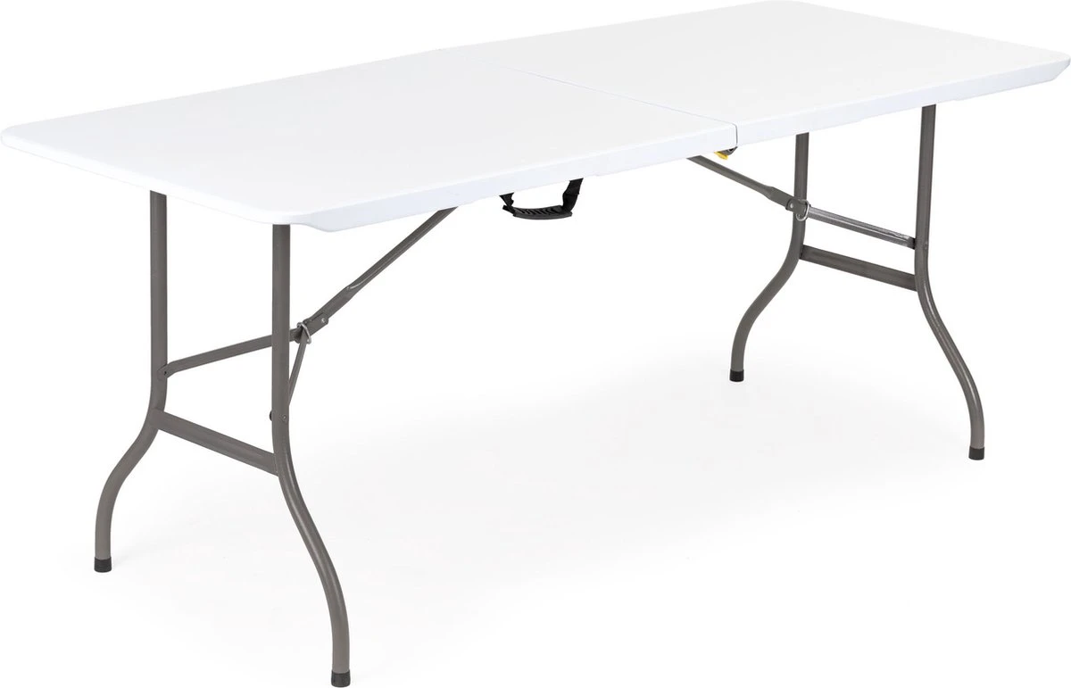 Inklapbare Tafel - Opklaptafel - 180x70x73,5 Cm - Wit 4 Inklapbare Tafel - Opklaptafel - 180x70x73,5 Cm - Wit - Afbeelding 2