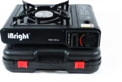 IBright Draagbare Camping Kooktoestel - Gasbrander - 1 Pits Gaspit - Elektrische Ontsteking - 2900 Watt - Met Koffer - Zwart -Buitenkampeer Winkel 1200x805 2