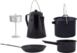 ESSCHERT DESIGN Pannenset Kampvuur - 4 Delig - Outdoor - Metaal 33 ESSCHERT DESIGN Pannenset Kampvuur - 4 Delig - Outdoor - Metaal -Buitenkampeer Winkel 1200x837