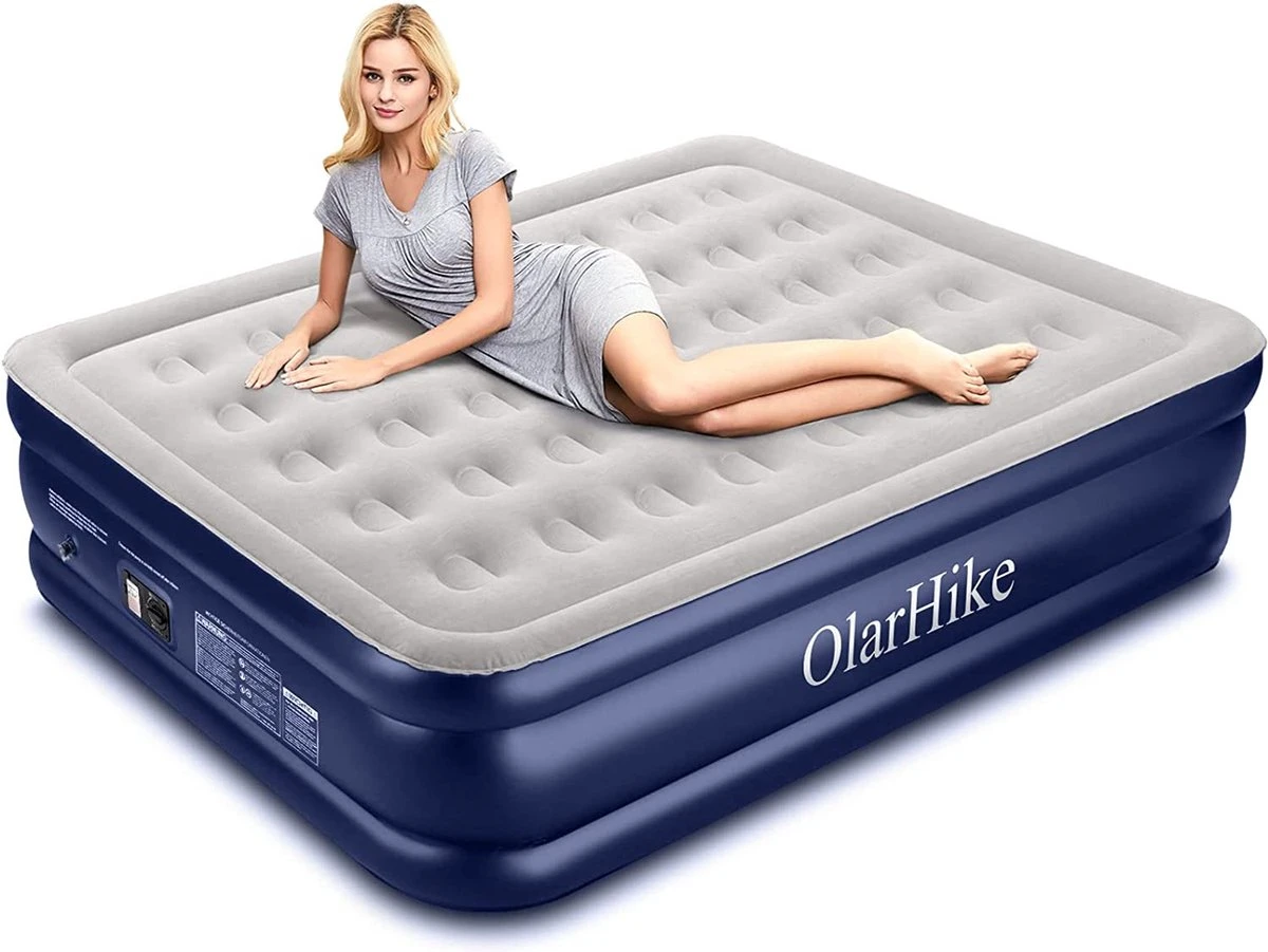 OlarHike Queen Size Luchtmatras Met Geïntegreerde Elektrische Pomp, Zelfopblazend Luchtbed, Voor 2 Personen, Premium Gastenbed, Opblaasbaar Matras Voor Camping Of Thuisgebruik, 203 X 152 X 46 Cm 3 OlarHike Queen Size Luchtmatras Met Geïntegreerde Elektrische Pomp, Zelfopblazend Luchtbed, Voor 2 Personen, Premium Gastenbed, Opblaasbaar Matras Voor Camping Of Thuisgebruik, 203 X 152 X 46 Cm