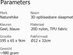 Naturehike® 3D Luchtmatras Premium - Comfortabel R-waarde 2.0 - Extra Dikke Slaapmat - Luchtbed Kamperen - Opblaasbaar Matras - Lichtgewicht - Outdoor - Camping -Buitenkampeer Winkel 1200x906 1
