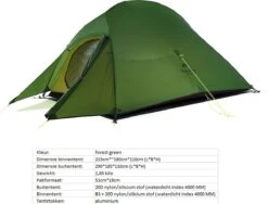 Cloud Up 3 Upgraded - Naturehike® - Tent 3 Persoons - Lichtgewicht Tent - Incl. Grondzeil - 20D 4000MM - Outdoor Kampeertent - Waterdicht - Hiking & Wandelen -Buitenkampeer Winkel 1200x913 2