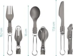 Navaris Campingbestek Van Titanium - Set Met Vork, Mes En Lepel - Inklapbaar - Bestekset Voor Onderweg - Inclusief Karabijnhaak En Bewaarzakje -Buitenkampeer Winkel 1200x913 3