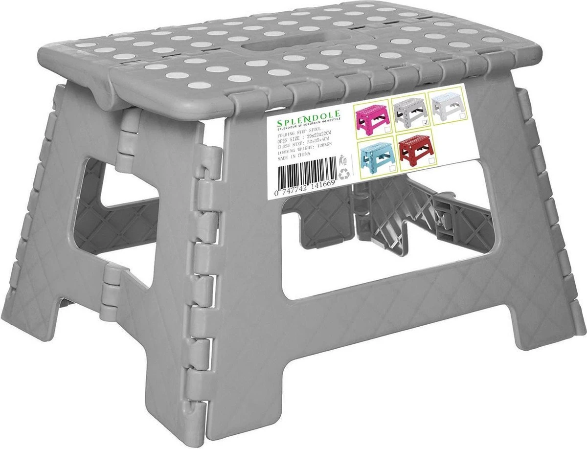 Splendole Opstapje Inklapbaar Caravanopstapje - Opvouwbaar - 100 Kg - Grijze Krukje 3 Splendole Opstapje Inklapbaar Caravanopstapje - Opvouwbaar - 100 Kg - Grijze Krukje