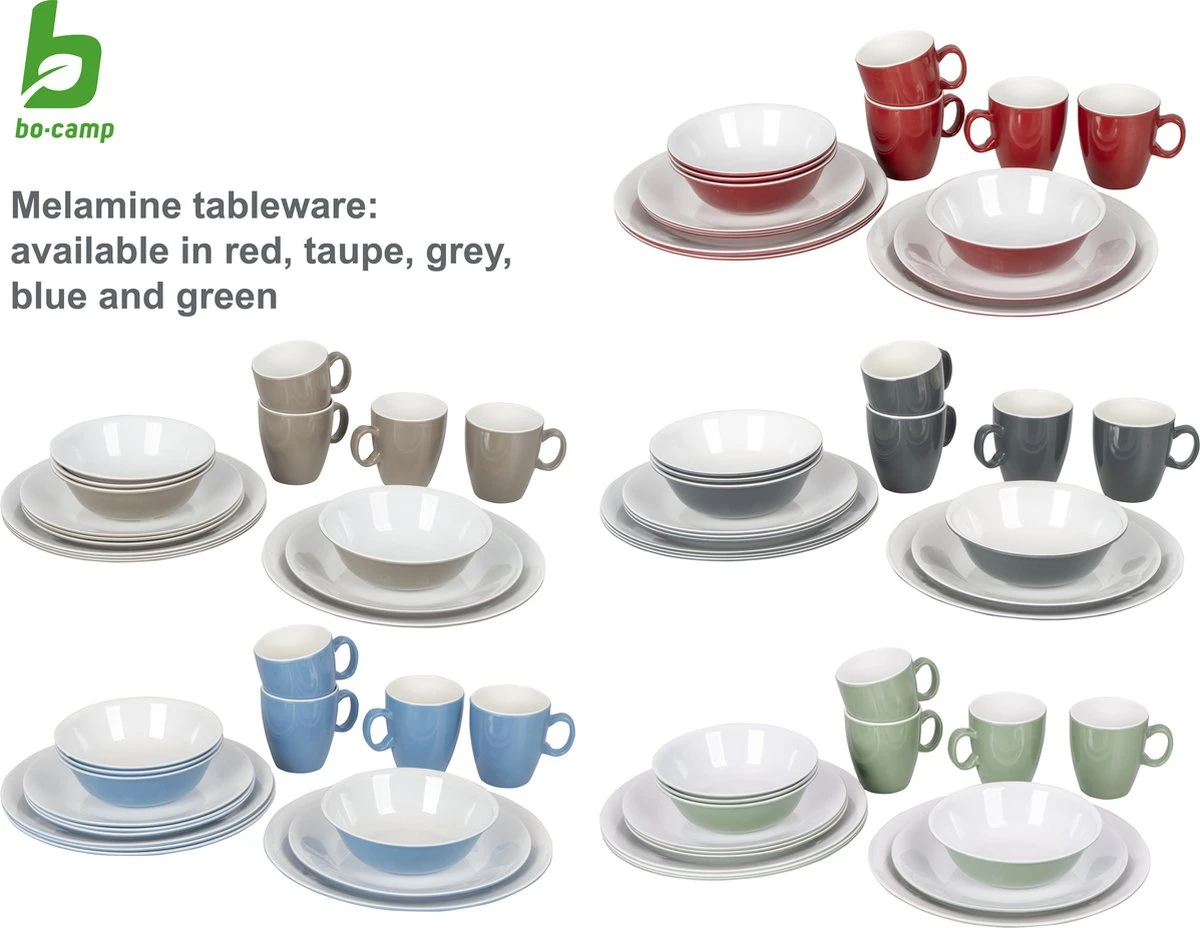 Bo-Camp Servies - Campingbord - 100% Melamine - 16-delig - Groen 9 Bo-Camp Servies - Campingbord - 100% Melamine - 16-delig - Groen - Afbeelding 7