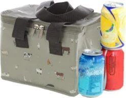 Kleine Koeltas Voor Lunch Grijs Met Boerderij Dieren Print 16 X 21 X 14 Cm 4,7 Liter - Koeltassen -Buitenkampeer Winkel 1200x928