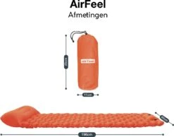 AirFeel Lichtgewicht Opsblaasbaar Slaapmatje - Ingebouwde Pomp En Kussen - 196 X 60 X 6 Cm - Orange -Buitenkampeer Winkel 1200x943 4