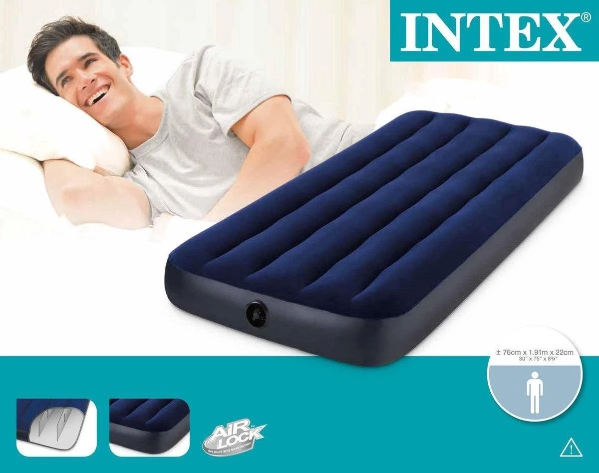 Intex Downy Twin Luchtbed - 1-persoons - 191x76x22 Cm 5 Intex Downy Twin Luchtbed - 1-persoons - 191x76x22 Cm - Afbeelding 3