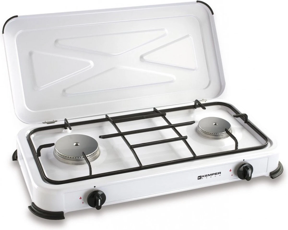 Kemper Gas Kooktoestel - Campingkooktoestel - INCLUSIEF Installatiesetje - Met 2 RVS Branders - 2600W 5 Kemper Gas Kooktoestel - Campingkooktoestel - INCLUSIEF Installatiesetje - Met 2 RVS Branders - 2600W - Afbeelding 3