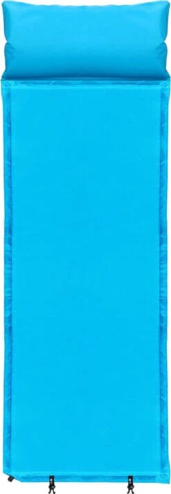 Springos Slaapmat | Zelfopblazend | 186 Cm | Inclusief Hoes & Hoofdkussen | Lichtblauw -Buitenkampeer Winkel 416x1200