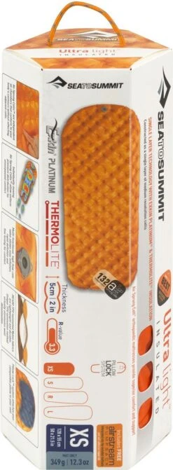 Sea To Summit UltraLight Insulated Regular Opblaasbare Slaapmat - 5cm - 480g - Oranje -Buitenkampeer Winkel 442x1200