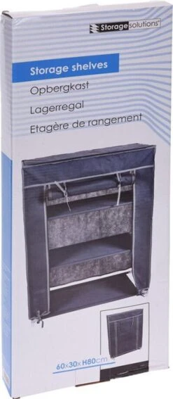 Merkloos GARDEROBE KAST - 3 SCHAPPEN - 60X30X80 CM 12 Merkloos GARDEROBE KAST - 3 SCHAPPEN - 60X30X80 CM -Buitenkampeer Winkel 523x1200