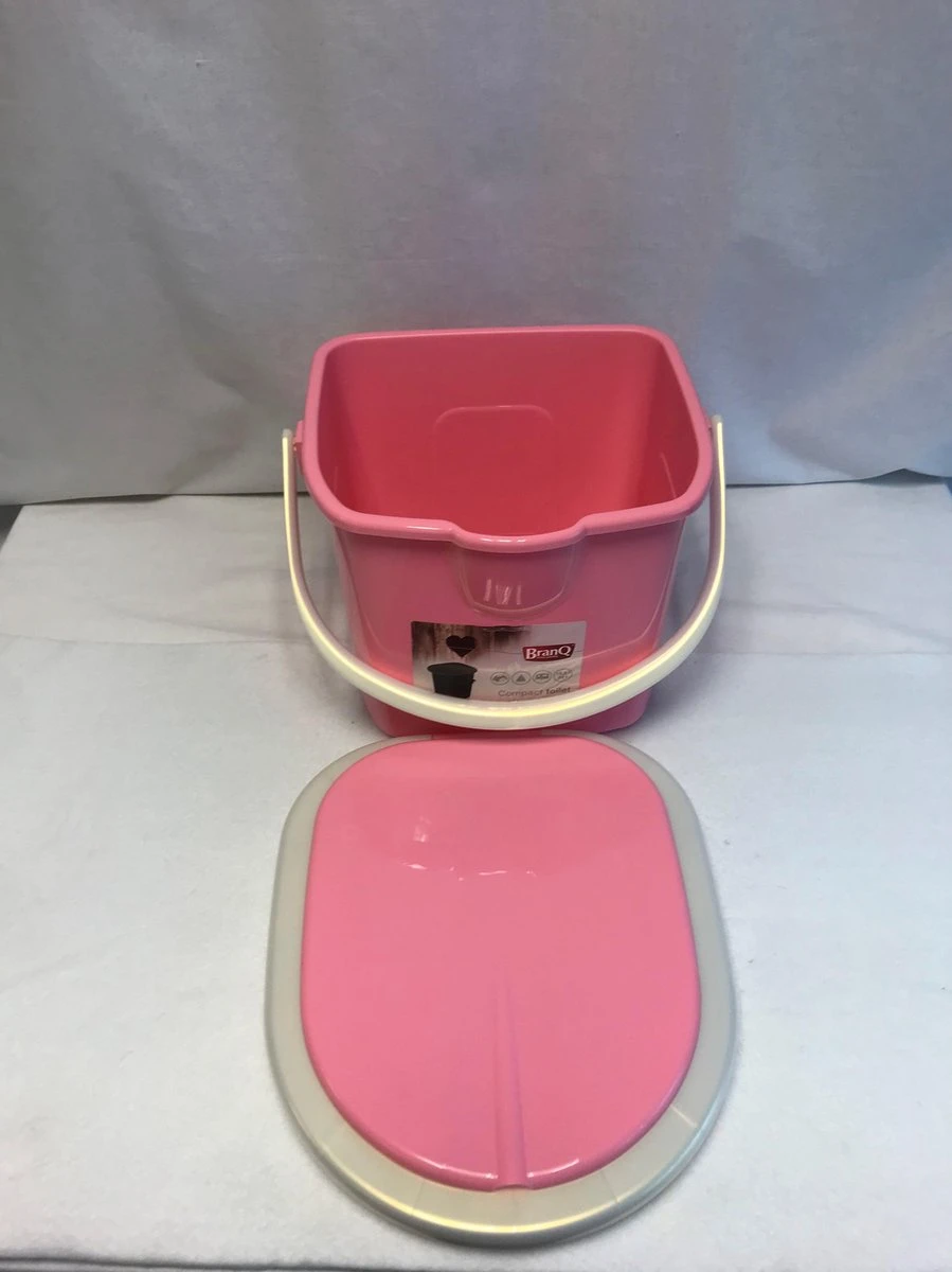 Branq Toiletemmer Draagbaar Met Deksel - 15,5L - Roze 5 Branq Toiletemmer Draagbaar Met Deksel - 15,5L - Roze - Afbeelding 3