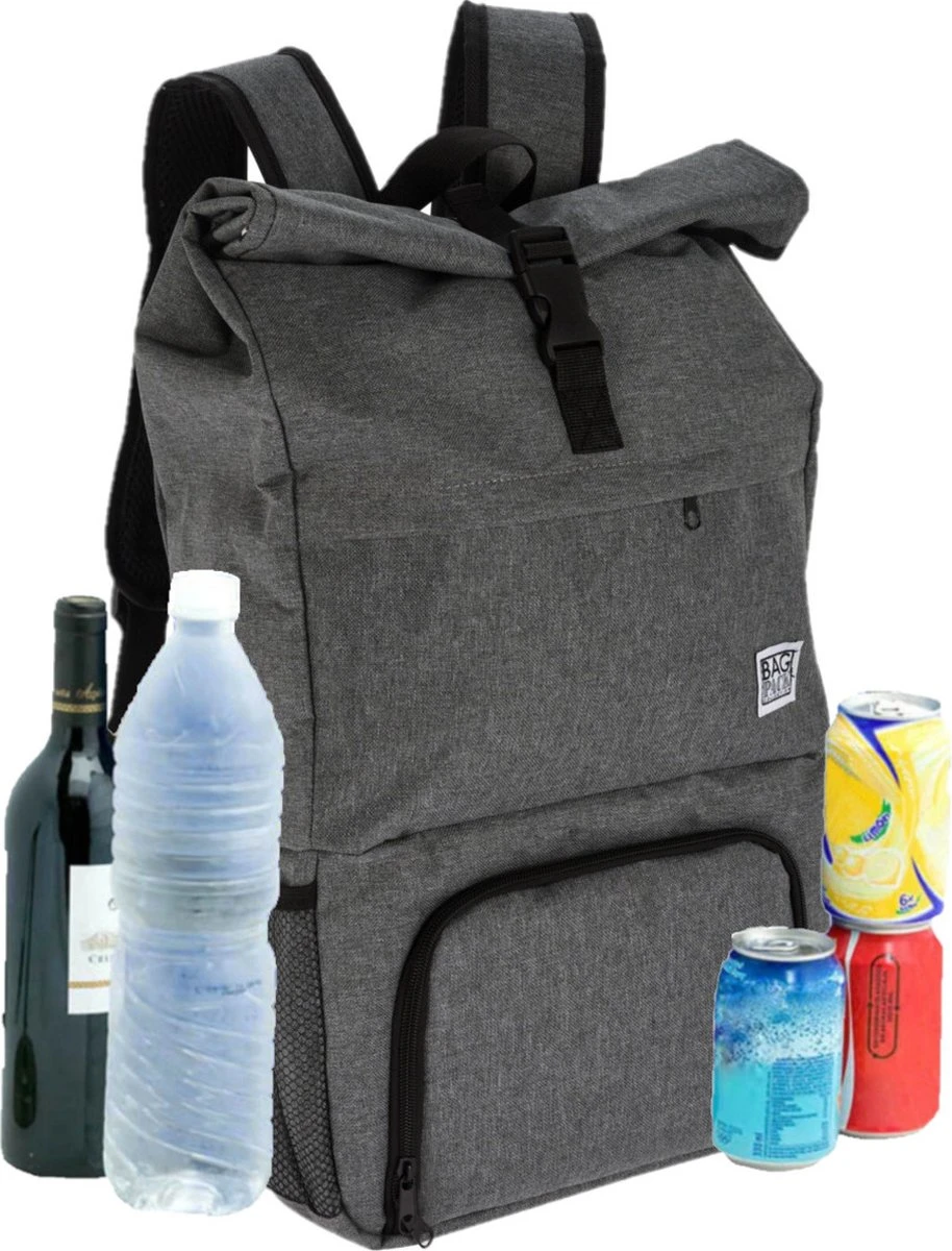 Merkloos Rugtas/rugzak Grijs - 30 X 12 X 60 Cm - 20 Liter - Met Koel Voorvakje - Koelrugzak 3 Merkloos Rugtas/rugzak Grijs - 30 X 12 X 60 Cm - 20 Liter - Met Koel Voorvakje - Koelrugzak