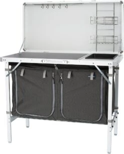 Campart Campingkeuken KI-0757 – Complete Keuken En Campingkast – Opvouwbaar En Inclusief Draagtas - Grijs -Buitenkampeer Winkel 969x1200 1