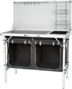Campart Campingkeuken KI-0757 – Complete Keuken En Campingkast – Opvouwbaar En Inclusief Draagtas - Grijs -Buitenkampeer Winkel 969x1200