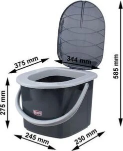 Branq Toiletemmer Draagbaar Met Deksel - 15,5L - Antraciet -Buitenkampeer Winkel 977x1200 4