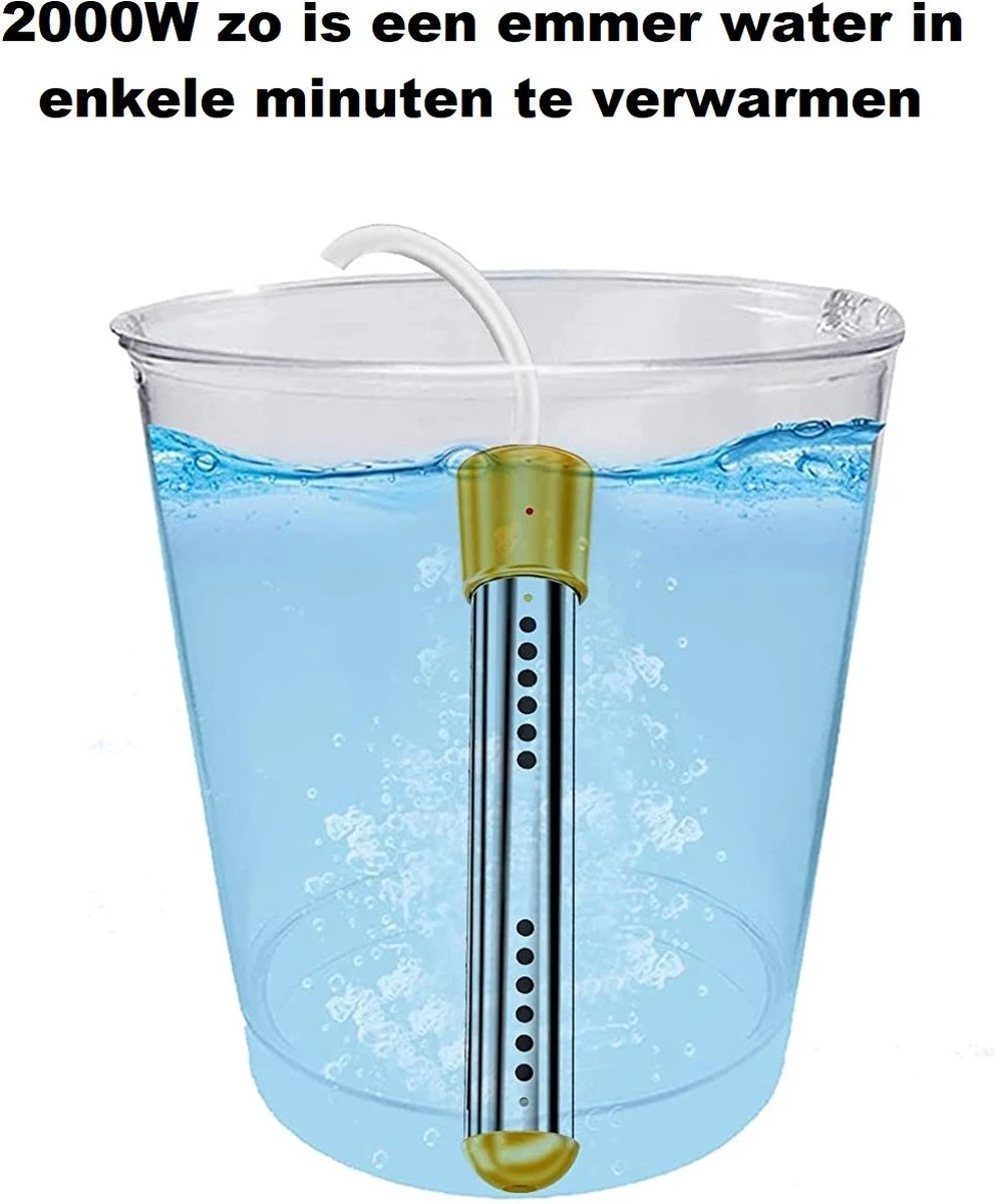 Dompelaar 2000W Incl. Thermometer & Staalspons - Reisdompelaar - Emmerdompelaar - Waterkoker - Camping - Kamperen - Outdoor 9 Dompelaar 2000W Incl. Thermometer & Staalspons - Reisdompelaar - Emmerdompelaar - Waterkoker - Camping - Kamperen - Outdoor - Afbeelding 7